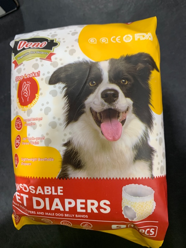 Photo 1 of Dono Dog Diapers Female, Disposable Full Wrap with Stretchy Waist, 360° Leak-Proof, Absorbent, Heat Period Doggie Diapers for Small and Large Dogs for Heat, 14 PCS