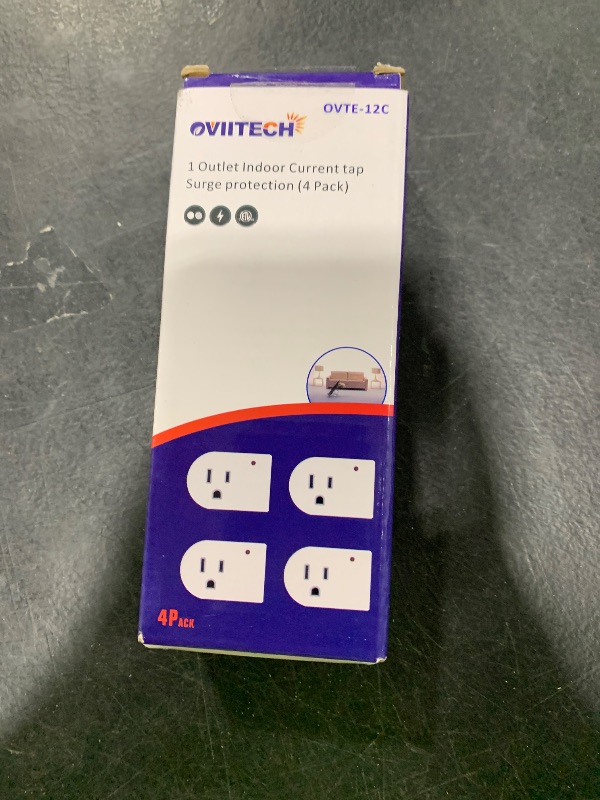 Photo 1 of Single Surge Protector Plug, Grounded Outlet Wall Tap Adapter with Indicator Light, 1 Outlet,245J/125V, ETL, White, 4Pack