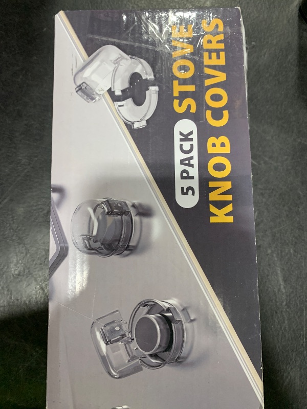 Photo 1 of GRENFU Stove Knob Safety Covers (5 + 1 Pack) - Double-Key, Universal Size Gas Stove Knob Locks with Strong Double-Sided Tape, Heat-Resistant Oven Knob Covers for Child Safety/Pet Safety, Clear View