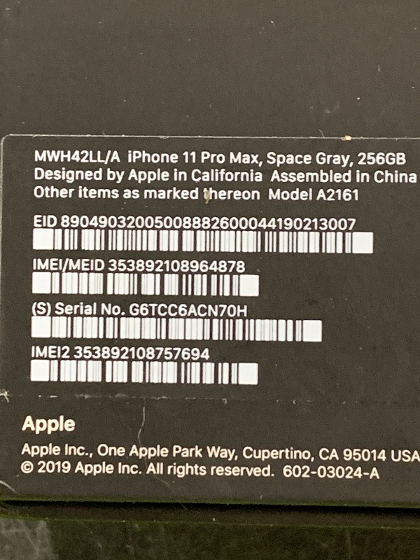 Photo 1 of Apple iPhone 11 Pro Max [256GB, Space Gray] + Carrier Subscription [Cricket Wireless]