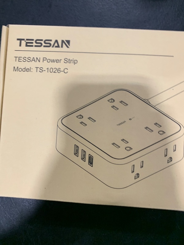 Photo 1 of Power Strip Surge Protector 10 Ft Cord, 8 AC Outlets, 3 USB Charger(1 USB C Port), TESSAN Ultra Thin Extension Cord, Flat Plug, 900 Joules Protection, Desk Charging Station for Home, Office