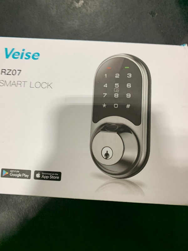 Photo 1 of Veise RZ07 Smart Lock, Fingerprint Door Lock, 7-in-1 Keyless Entry with App Control, Electronic Touchscreen Keypad Deadbolt, Biometric Smart Locks for Front Door, Matte Black
