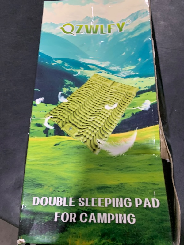 Photo 1 of QZWLFY Camping Sleeping Pad,Double Sleeping Pad for Camping-Self Inflating 4" Extra-Thick for 2 Person with Pillow Built-in Foot Pump Inflatable Sleeping Mat for Backpacking,Hiking,Traveling,Tent