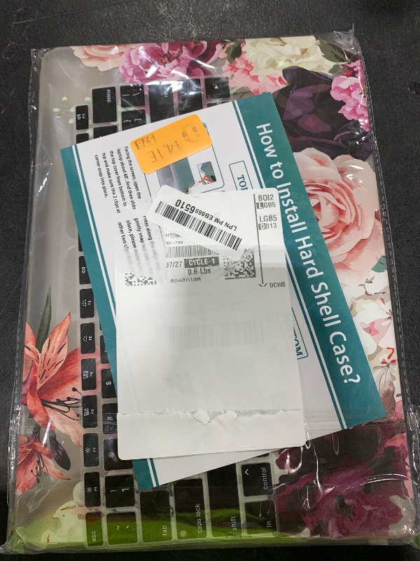 Photo 1 of CISSOOK Case for MacBook Air 13 inch M1 Chip A2337 A2179 A1932 2021-2018 Release, Protective Black Shell with Keyboard Skin + Screen Protector for MacBook Air 13-inch with Touch ID, Texture Flowers
