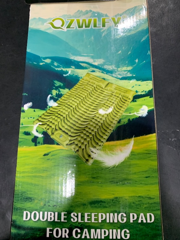 Photo 1 of QZWLFY Camping Sleeping Pad,Double Sleeping Pad for Camping-Self Inflating 4" Extra-Thick for 2 Person with Pillow Built-in Foot Pump Inflatable Sleeping Mat for Backpacking,Hiking,Traveling,Tent