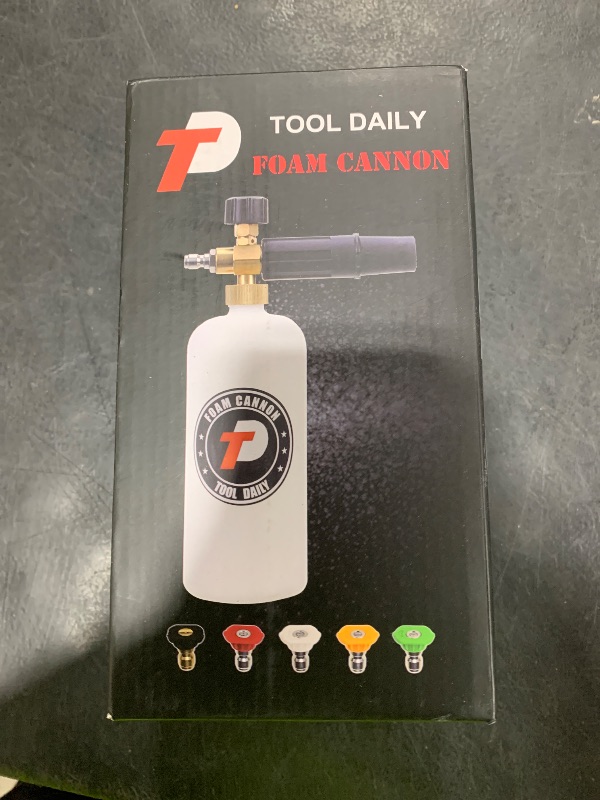 Photo 1 of Tool Daily Foam Cannon with 1/4 Inch Quick Connector, 1 Liter, 5 Pressure Washer Nozzle Tips
