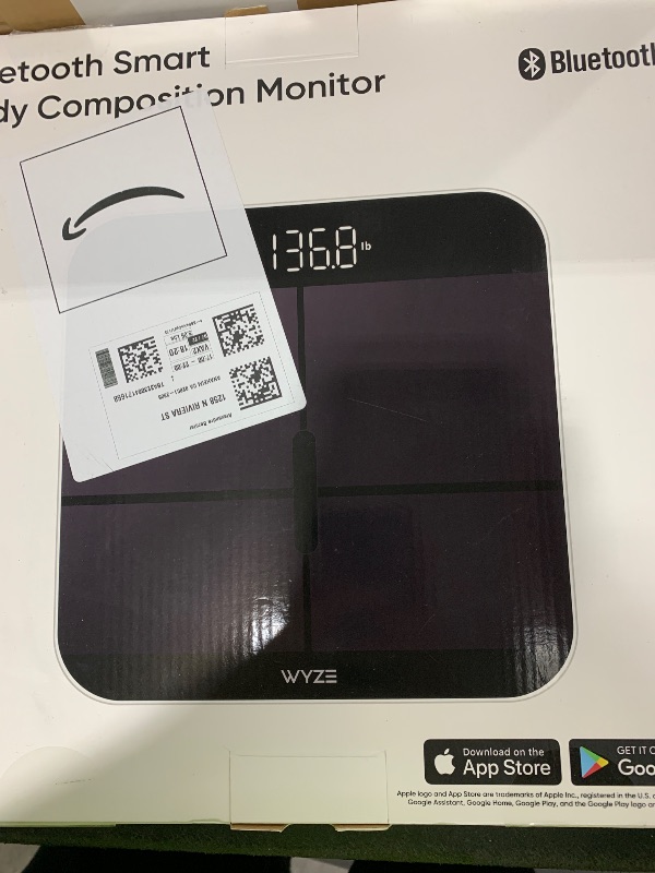 Photo 1 of Wyze Smart Scale X - Digital Bathroom Scale for Body Weight, BMI, Body Fat, Muscle Mass, Heart Rate Monitor | Sync with Health Apps | for People, Baby & Pet, 400 lbs (Black)