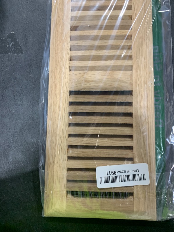 Photo 1 of Homewell White Oak Wood Floor Register, Drop in Vent with Damper, 4x12 Inch, Unfinished