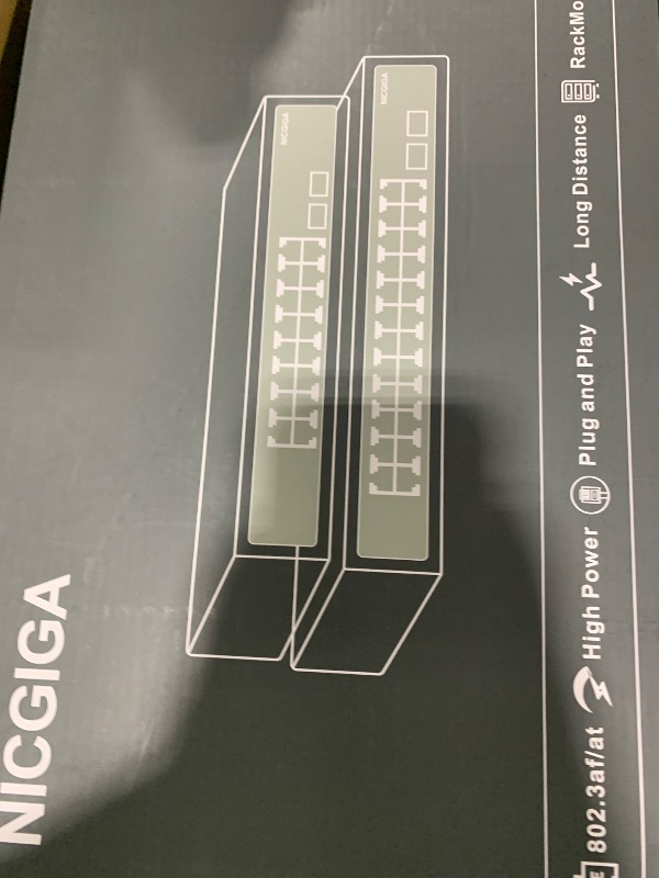 Photo 1 of 16 Port PoE Switch Unmanaged, 16 Port PoE+@250W, 2 Gigabit Uplink Ports, 1 SFP Port, NICGIGA 19 Port Network Power Over Ethernet Switch, VLAN Mode, AI Watchdog 19 inch RackMount, Plug and Play.