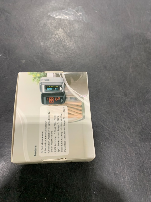 Photo 1 of Fingertip Pulse Oximeter Blood Oxygen Monitor Pulse Ox, Heart Rate and Fast Spo2 Reading Oxygen Meter with OLED Screen Included Batteries and Lanyard