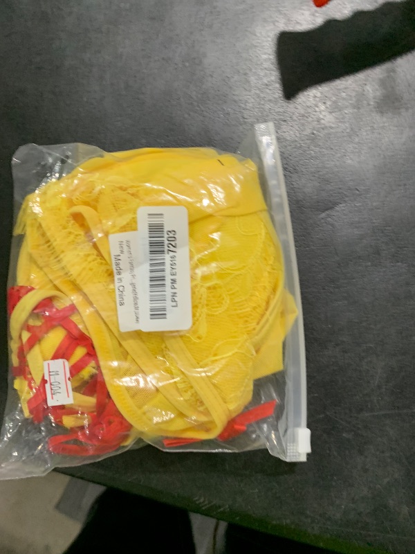 Photo 1 of Women’s Fantasy Princess Costume, Sexy Role Cosplay Lace Trim Eyelash Bra Skirt Lingerie(Yellow,M,004a)