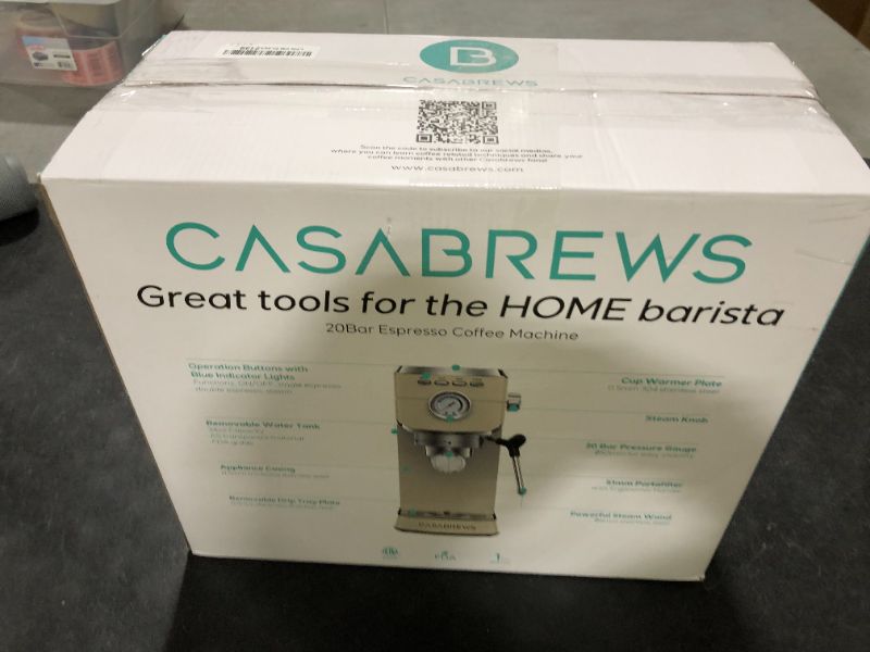 Photo 1 of CASABREWS CM5418 Espresso Machine 20 Bar, Espresso Maker with Milk Frother Steam Wand, Stainless Steel Espresso Coffee Machine with 34oz Removable Water Tank, Creamy
