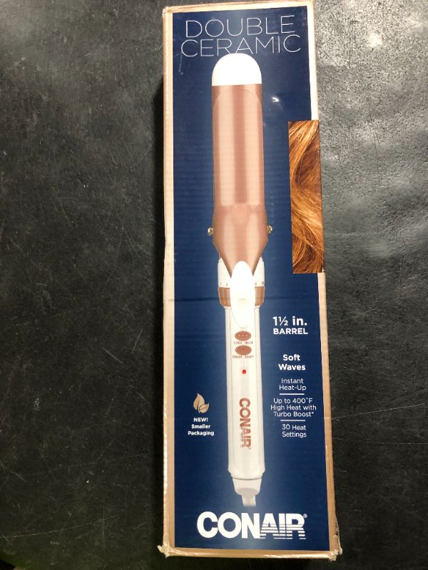Photo 1 of Conair Double Ceramic 1 1/2-Inch Curling Iron, 1 ½ inch barrel produces soft waves – for use on medium and long hair