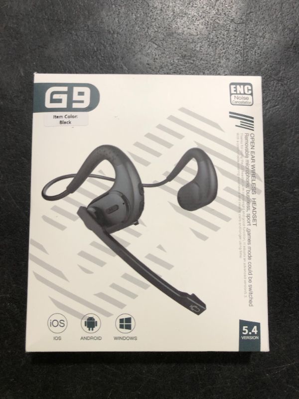 Photo 1 of BANIGIPA Bluetooth Headset with Removable Microphone, Noise Cancelling Wireless Headset for Phones Laptop Computer PC, Open Ear Headphones for Office Meeting Running Cycling Driving Working-12 Hrs