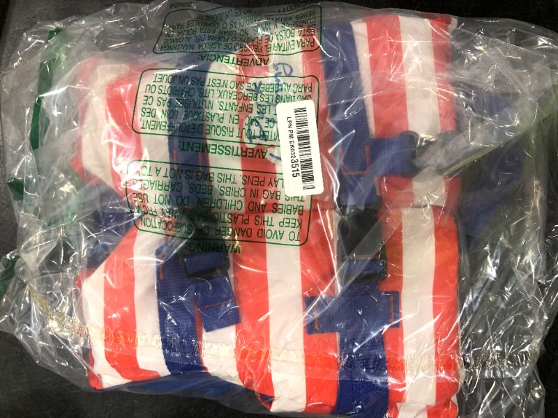 Photo 1 of Dark Lightning Coast Guard Approved Toddler Life Jacket 0-30 lbs, Swimming Pool Floaties for Toddlers 1-3, Baby/Infant Swim Vest 20-30 Pounds (US - Flag)