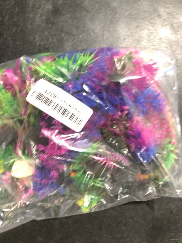 Photo 1 of Ameliade Fish Tank Artificial Plastic Plants Decorations Large Aquarium Decor Betta Goldfish Tank Accessories Fish Bowl Ornaments?Colorful?