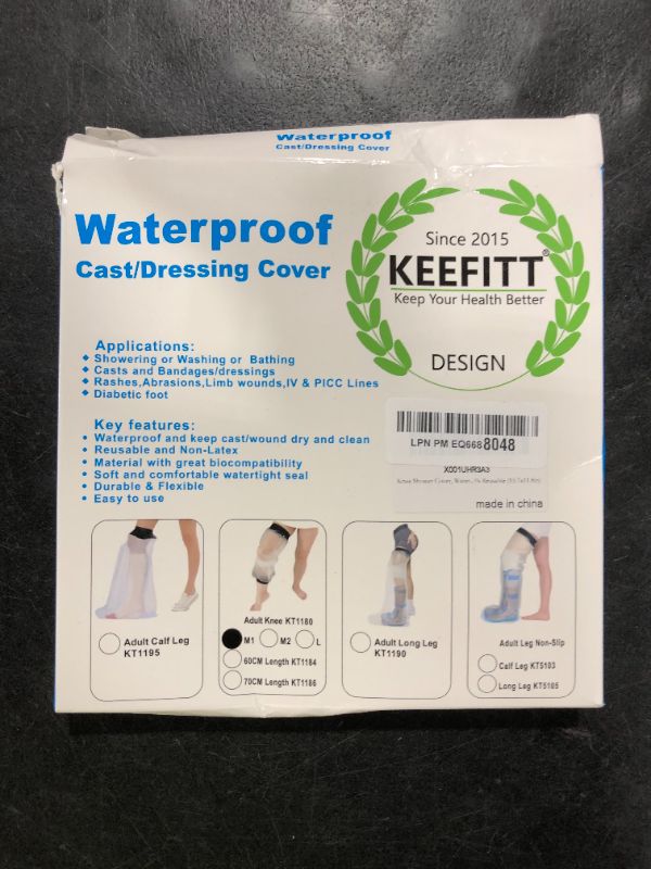 Photo 1 of KEEFITT Knee Cast Cover for Shower, Waterproof Bandage and Cast Protector for Knee Replacement Surgery, Wound, Burns Watertight Protection Reusable,