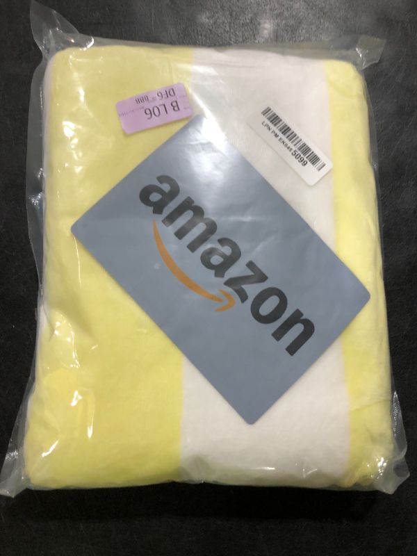 Photo 1 of HENBAY Cotton Oversized Beach Towel - Large 70 x 35 Inch Pool Towel, Yellow Striped Quick Dry Swimming Cabana Towel