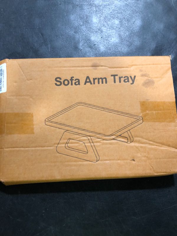 Photo 1 of Danfoxer Couch Arm Tray,Bamboo Folding Sofa Tray,Sofa Armrest Trays Clip-On Couch Desk for Drinks,Snacks,Phone,Remote Control?Black?