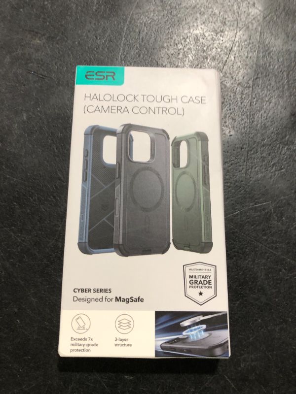 Photo 1 of ESR for iPhone 16 Pro Case, 23FT Military-Grade Drop Protection, Heavy Duty Magnetic Phone Case, Compatible with MagSafe Accessories, Cyber Series, Grey