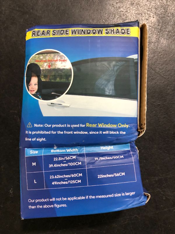 Photo 1 of Car Window Shades, 2 Pack Breathable Mesh Side Sun Stretch Screens for Baby/Camping Heat Block UV Protection, Back Covers Car, Truck, SUV, Van-(Large 49"x22")