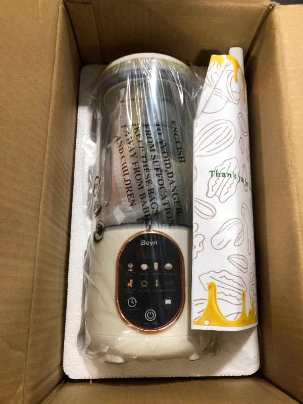 Photo 1 of Beyn 10-in-1 Upgraded 60oz Nut Milk Maker Machine with 48-Leaf Titanium Blades?Automatic Plant-Based Milk Maker for Homemade Oat, Soy, Almond, Juice & More?Temp Hold, Delay Start, Boil &Auto Clean