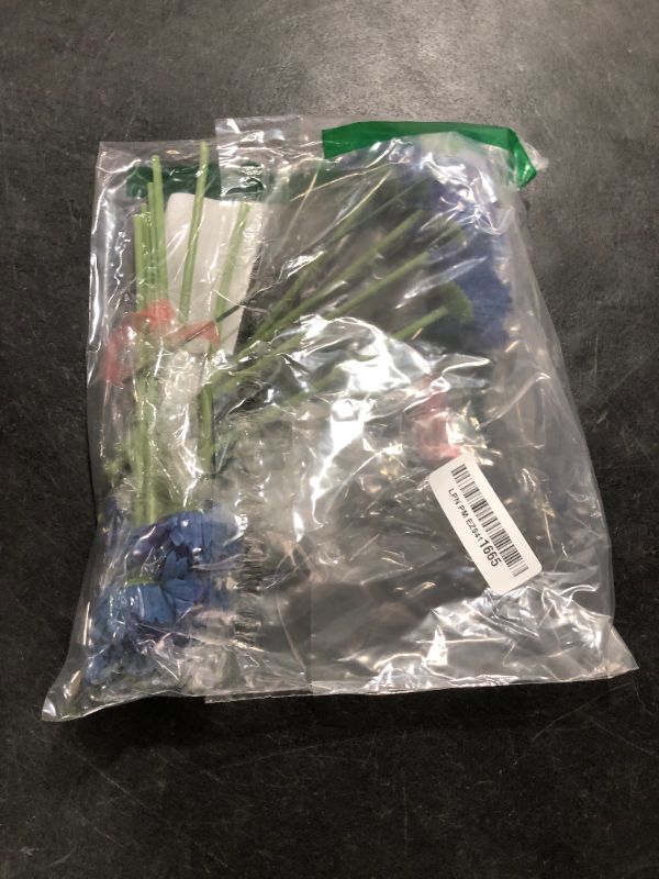 Photo 1 of 8" Artificial Flowers African Daisies Flowers,Silk Flowers No Fade Faux Daisy Single Branch Wild Flowers for Kitchen Table Centerpiece Vase,Wedding Holding Flowers Backdrop Arch Wall (10, Royal Blue)