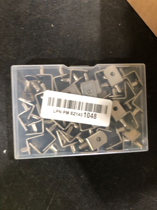 Photo 1 of Shelf Support Pegs, 50 Pcs Shelf Pegs with Hole, 5mm (1/5 inch) Cabinet Shelf Bracket Pegs, L-Shaped Nickel Plated Shelf Pins Holders for Bookcase Kitchen Closet Shelf Shelves Furniture Cabinet