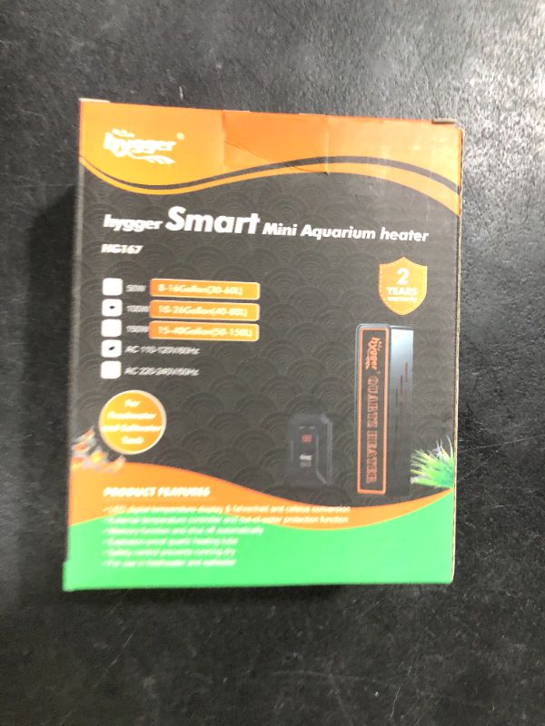 Photo 1 of hygger Smart Mini Aquarium Heater 100W for 10-26 Gallons, Desktop Betta Submersible Fish Tank Heater with Intelligent Temperature Control and 5 Safety Protections