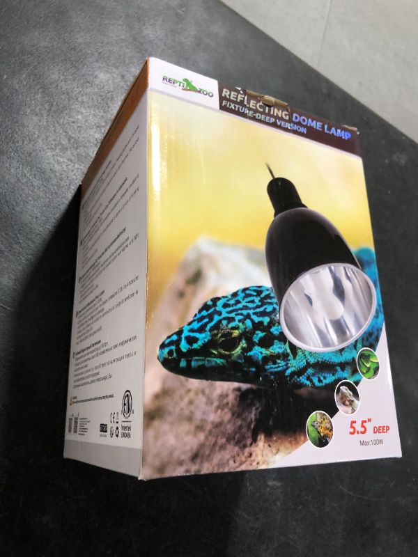 Photo 1 of REPTI ZOO Reptile Light Fixture with Dimmable Switch,5.5 inch Deep Dome Lamp Fixture for Reptile Tank Terrarium,Optical Reflection Cover for UVB UVA Bulb Basking Heat Bulb