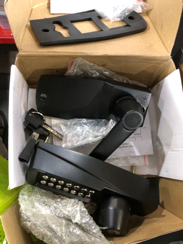 Photo 1 of New Upgrade Mechanical Door Lock with Handle?Mechanical Push Button Lever Lock?Stainless Steel Mechanical Keyless Entry Door Lock with Key,Upgrade Adjustable Deadlatch 2-3/8'' and 2-3/4''
