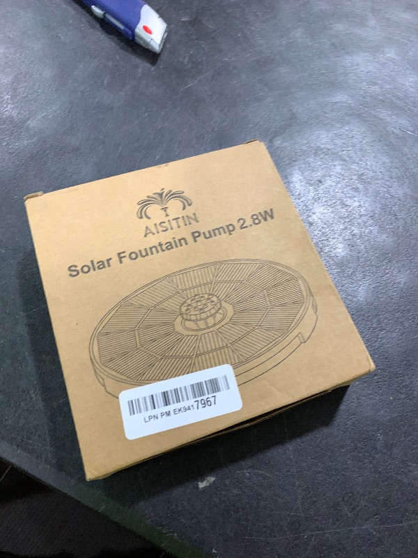 Photo 1 of AISITIN DIY Solar Fountain Pump for Water Feature with 3.9ft Cord, Solar Bird Bath Fountain with 6 Nozzles, Solar Powered Water Floating Fountain for Bird Bath, Garden, Ponds Fish Tank, Outdoor
