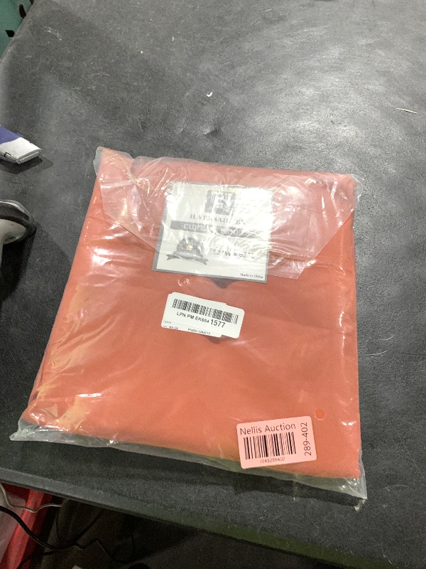 Photo 1 of H.VERSAILTEX Full Blackout Curtain Shade Light Blocking Curtains 63 Inch Length Ultra Soft and Sleep Well Kids Room Curtains with 8 Grommets Each Panel - One Panel - Orange, 52" W x 63" L