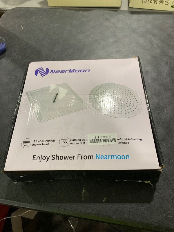 Photo 1 of NearMoon Rain Shower Head, High Flow Stainless Steel Square Rainfall Shower, Waterfall Bath Shower Body Covering, Ceiling or Wall Mount (12 Inch, Matte Black)