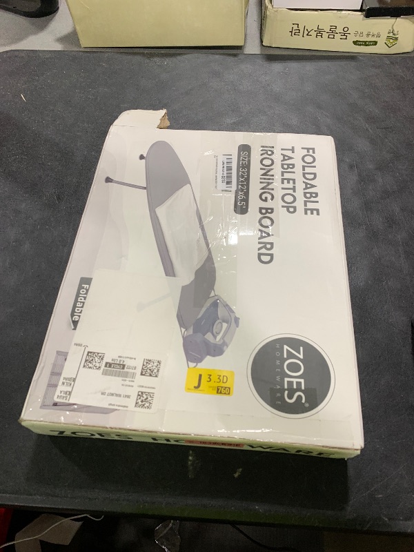 Photo 1 of ZOES HOMEWARE Ironing Board, Small Iron Board with Iron Rest, Mini Tabletop Ironing Board with Heat-Reflective Cover and 100% Cotton 8mm Thicken Pad, 31.5"x11.8"x6.2", Silver