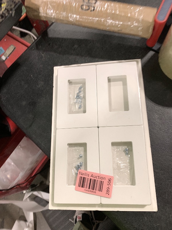 Photo 1 of CML Matte White Decorator Screwless Wall Plate, 8 Pack 1-Gang Outlet Covers and Switch Plates, Scratch and Impact Resistant, Hidden Screws, Polycarbonate, Standard Size 2.91” X 4.68”