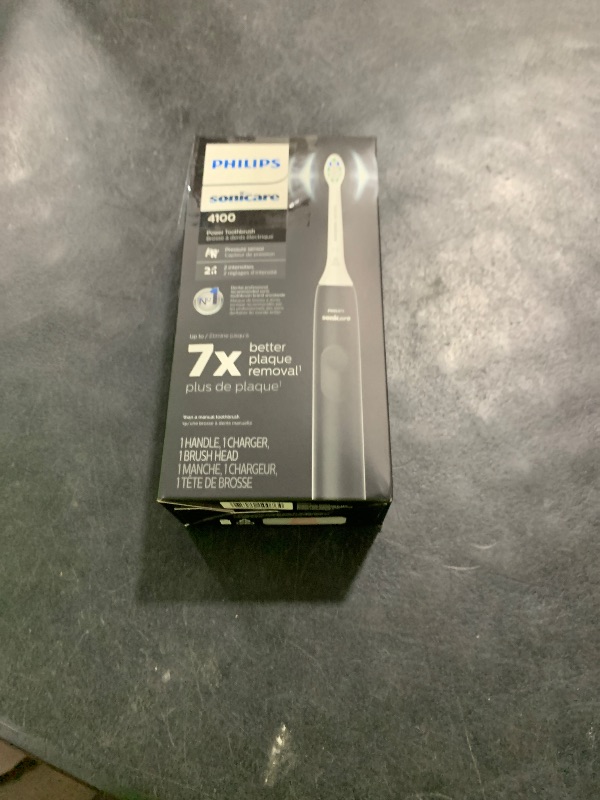 Photo 1 of Philips Sonicare 4100 Rechargeable Electric Toothbrush, with Pressure Sensor, 2 Intensity Settings, SmarTimer and QuadPacer, 14-Day Battery Life, Black, Model HX3681/24