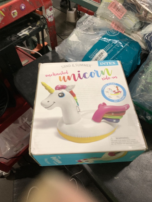 Photo 1 of INTEX Enchanted Unicorn Inflatable Pool Float: Animal Pool Toy for Kids – 2 Heavy-Duty Handles – 88lb Weight Capacity – 89" x 68" – for Ages 3+