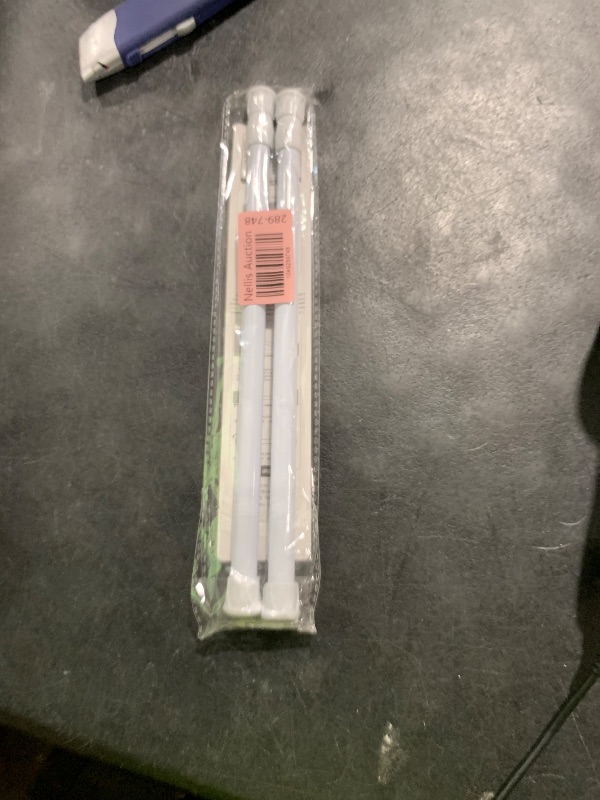 Photo 1 of MEXAU 2PCS Small Tension Curtain Rod 11 to 19 Inch,White Short Curtain Rods No Drilling,Loaded Expandable Spring Curtain Rods for Windows,Kitchen,Closet,Cupboard,Door,Bookshelf