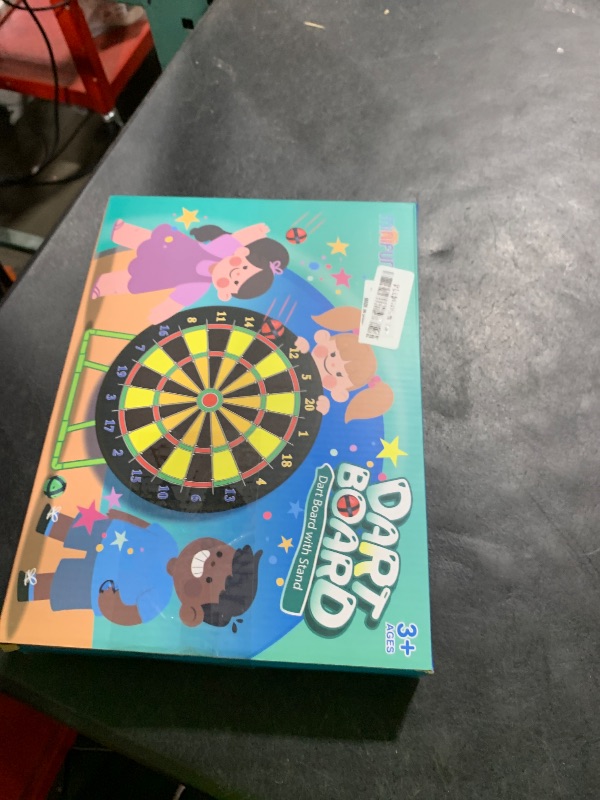 Photo 1 of Large Dart Board for Kids with Stand, Double Sided Kids Dart Board with 12 Sticky Balls and Darts,Family Party Party Supplies for Kids, Gift for Boys Toddlers 3 4 5 6 7+ Year Old Birthday Christmas