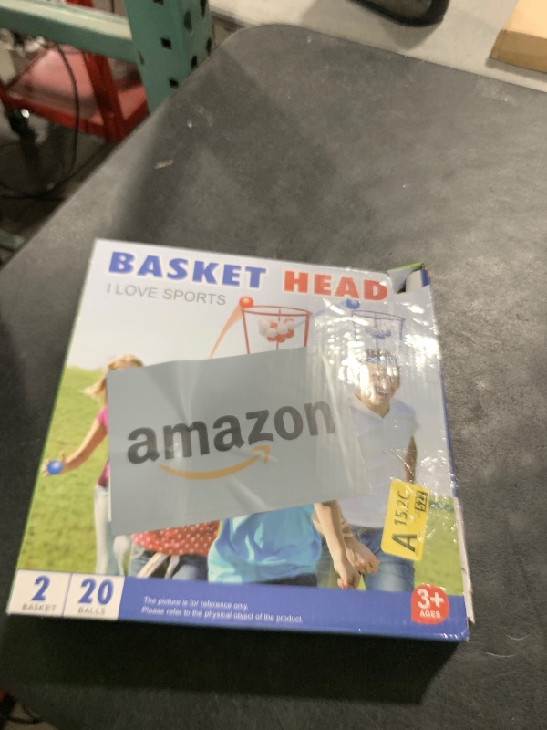 Photo 1 of 2 Sets Christmas Head Hoop Basketball Game - Adjustable Basket Net Headband Gag Gifts - White Elephant Exchange Game for Kids Adults - Xmas Holiday Birthday Carnival Party Fun Activities-Blue+Red