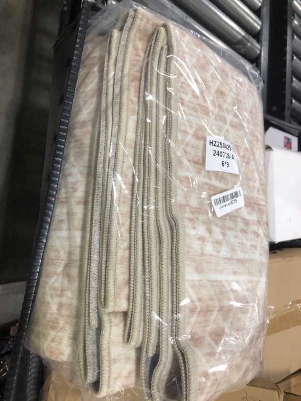 Photo 1 of Moroccan Large Area Rug 6x9 - Soft Machine Washable Geometric Boho Distressed Farmhouse Rug Morden Stain Resistant Indoor Floor Carpet for Bedroom Dining Table Nursery Home Office(6'x9',Ivory Beige)