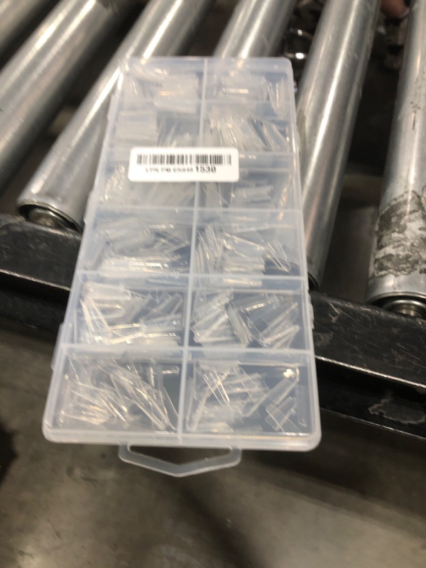Photo 1 of LIONVISON 500PCS No C Curve Nail Tips, Long Square Half Cover Artificial Nails, 10 Sizes Straight French Clear Fake Tips for Acrylic Professional Nail Art Salon