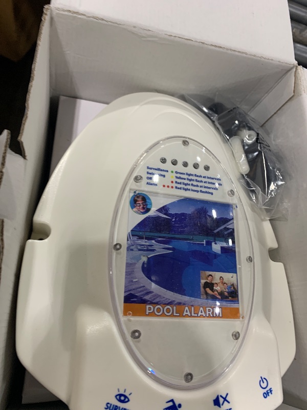 Photo 1 of Pool Alarm for Inground & Above Ground Pools Wireless Connection, Water Motion Sensor Swimming Pool Immersion Safety Alarms Detector Battery Powered with Remote Receiver for Kids Pets FCC-Compliant