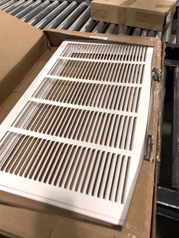 Photo 1 of HVAC Premium 25 x 14 Duct Opening Steel Return Air Filter Grille, for 1-inch Filter, Removable Door, Flat Stamped HVAC Vent Cover Grille, Outer Dimensions 27.5 x 16.5