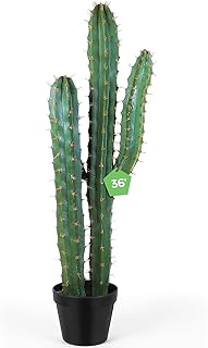Photo 1 of Jexine 36 Inch Artificial Cactus, Tall Fake Big Cactus Potted Faux Cacti Plants for Home Office Store Garden Decor Housewarming Gifts(2 Pcs)