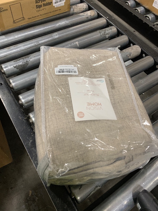 Photo 1 of H.VERSAILTEX Linen Blackout Curtains 96 Inches, 100% Absolutely Blackout Thermal Insulated Textured Linen Look Curtain Draperies Anti-Rust Grommet with White Liner, 2 Panels, Stone