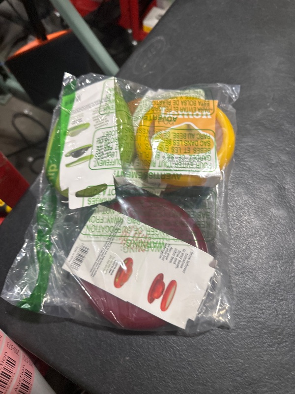 Photo 1 of Winb Set of 4 Reusable Fruit and Veggie Savers - Ideal for Avocados, Tomatoes, Apples, Garlic, Onions, and More