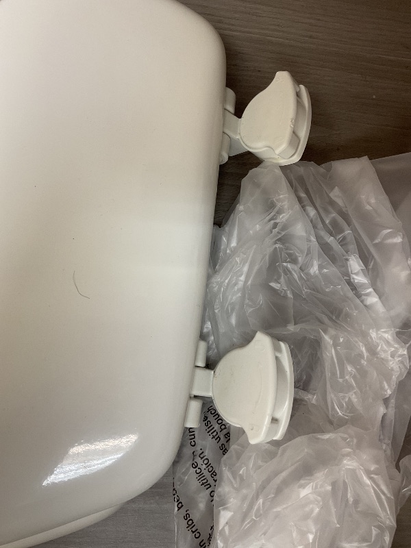 Photo 1 of Bemis 500EC Durable Wood Toilet Seat with Easy Clean Hinges, Made in USA, Round, White