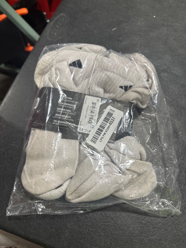 Photo 1 of adidas Men's Socks, Athletic Cushioned Quarter 6-Pack, Ankle Fit with Arch Support, White/Black, Large